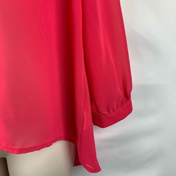 Pins and needles pink fuchsia high low blouse - Picture 3 of 8